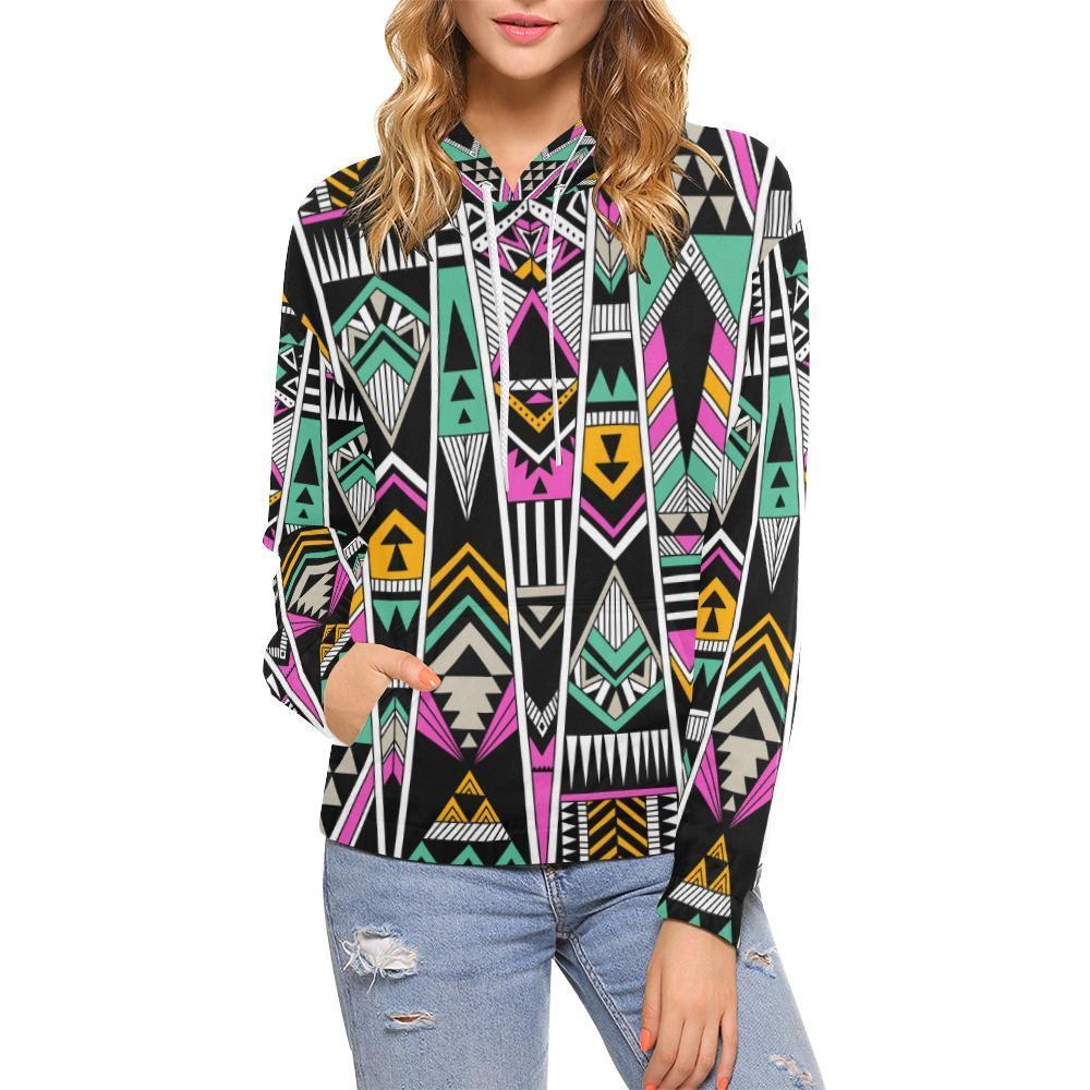 Native American Aztec Tribal Navajo Indians Print Women Pullover Hoodies -grizzshop