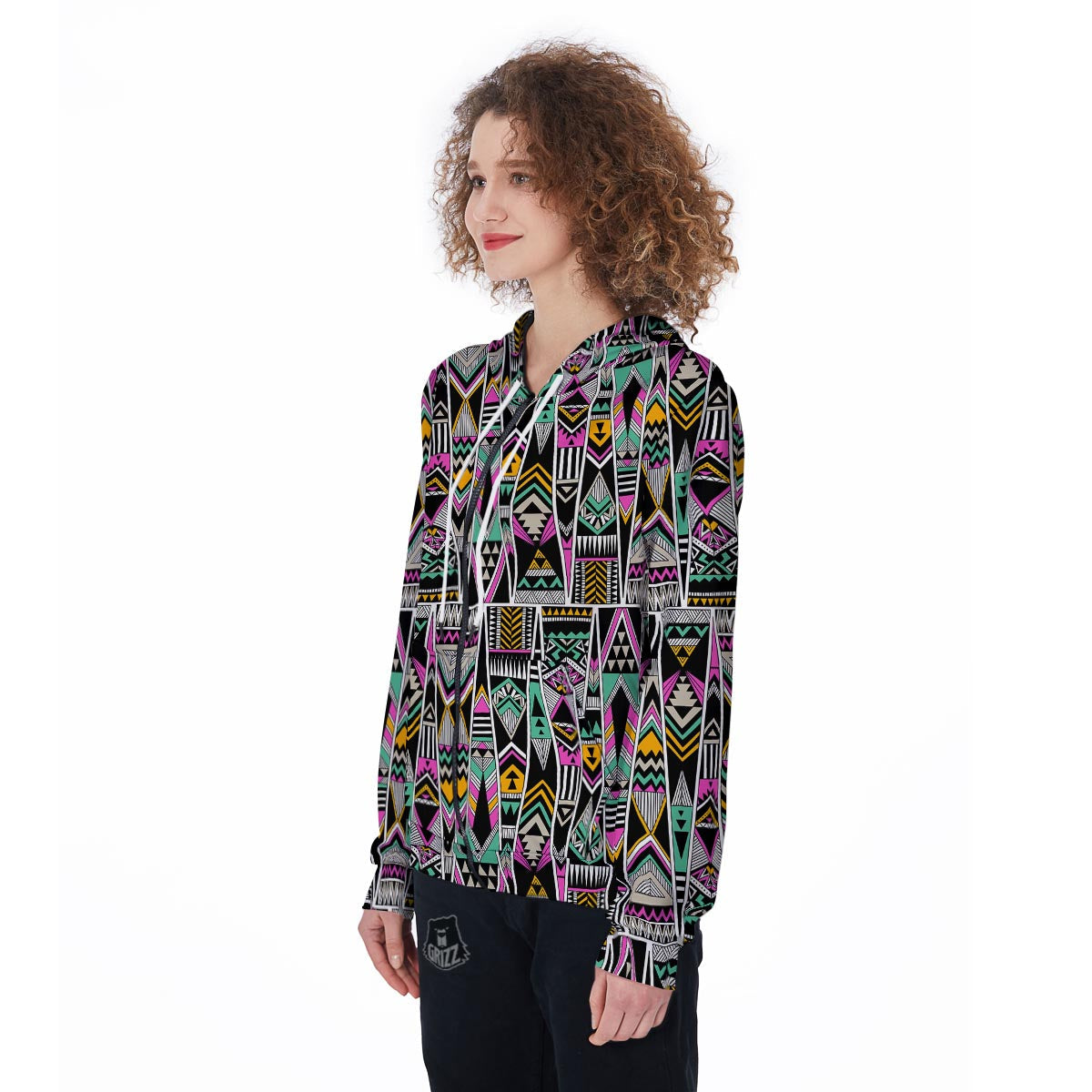 Native American Aztec Tribal Navajo Indians Print Women Zip Up Hoodies-grizzshop