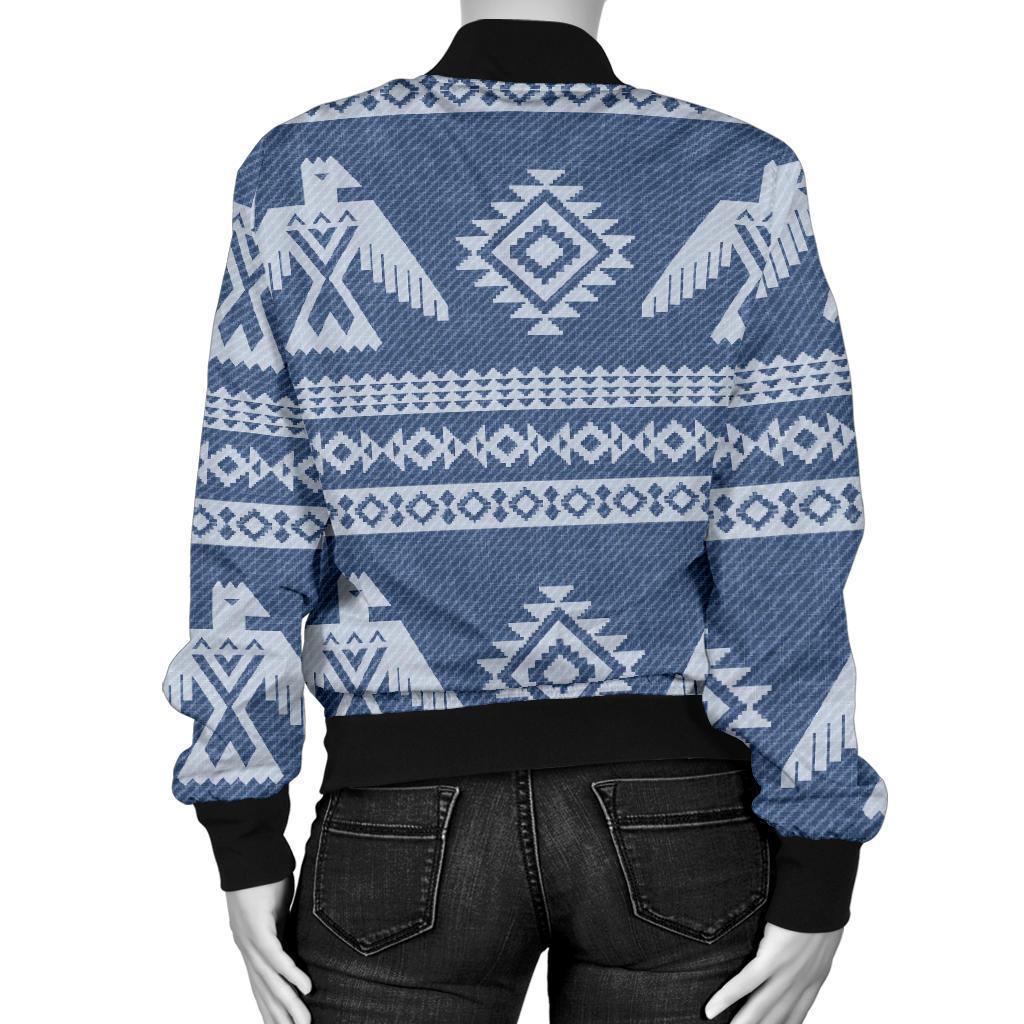 Native American Eagle Pattern Print Women Casual Bomber Jacket-grizzshop