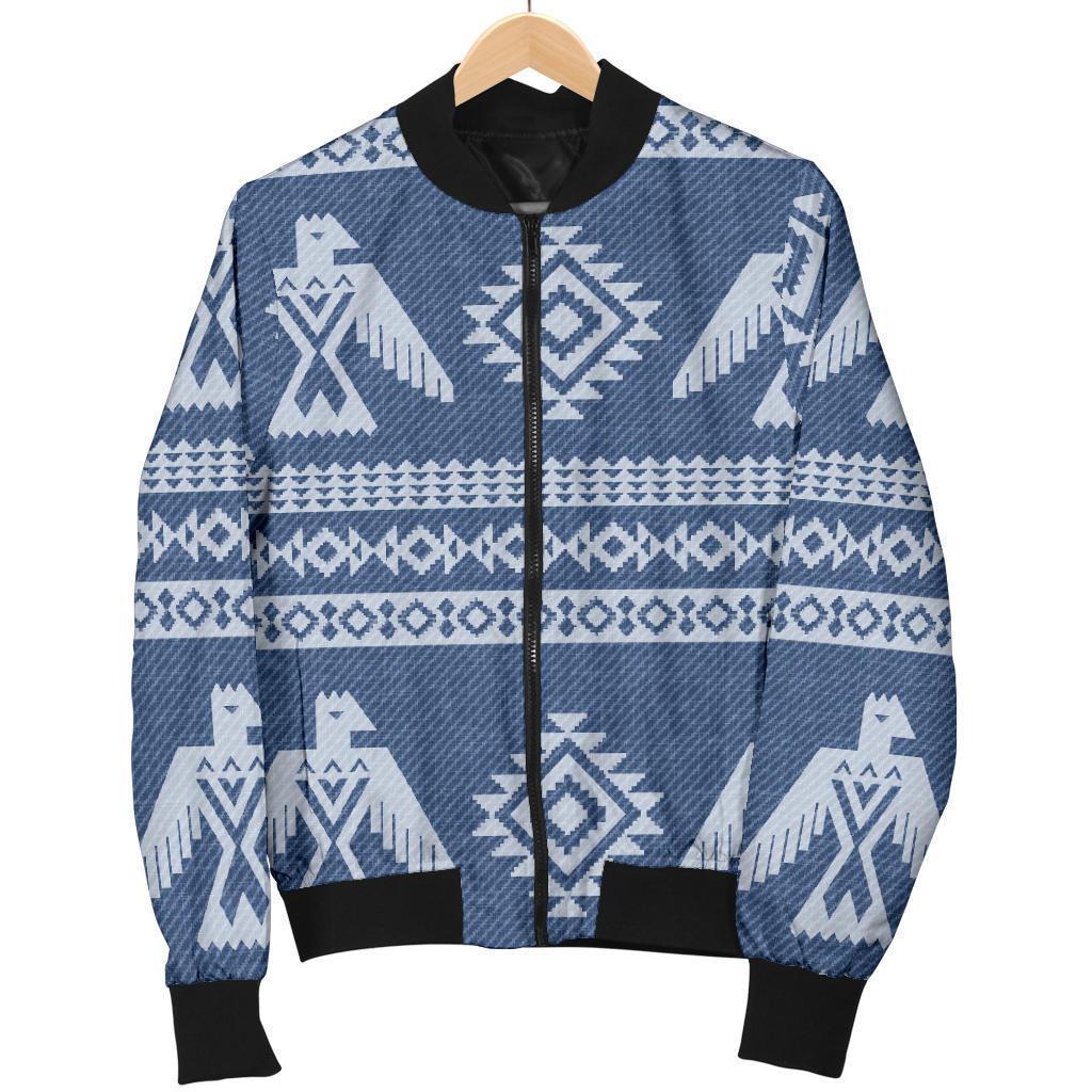 Native American Eagle Pattern Print Women Casual Bomber Jacket-grizzshop