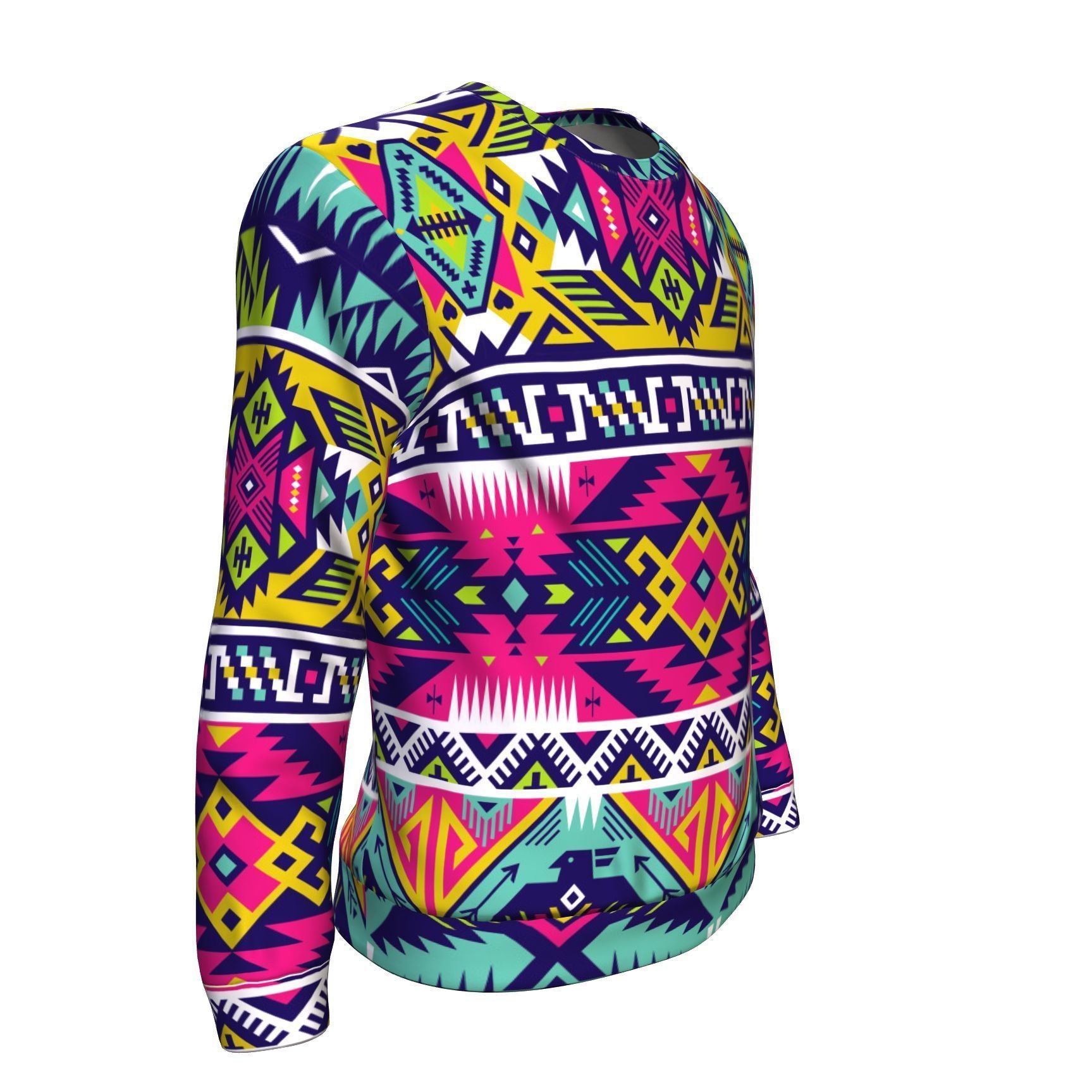 Native American Indians Aztec Tribal Navajo Print Men Crew Neck Sweatshirt-grizzshop