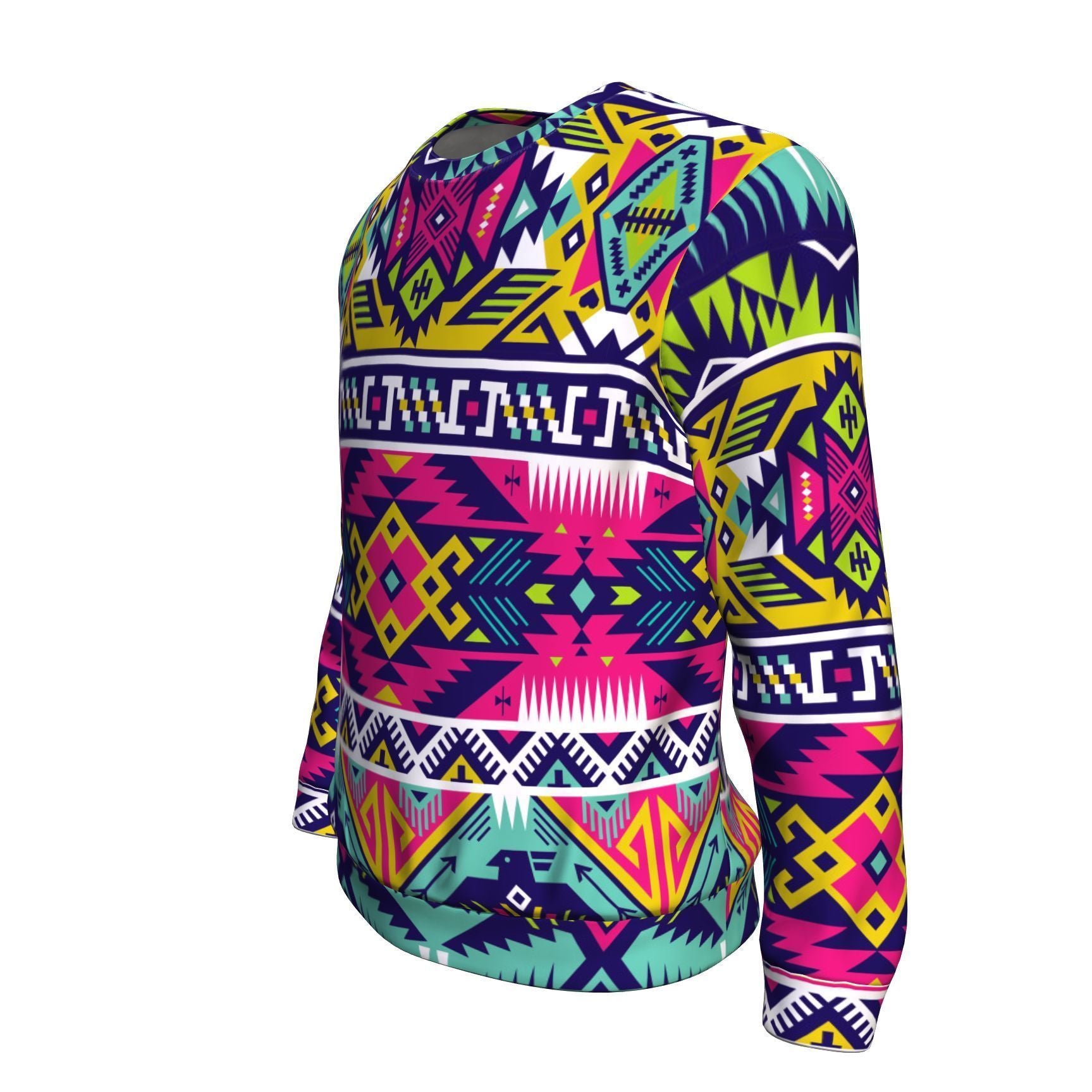 Native American Indians Aztec Tribal Navajo Print Men Crew Neck Sweatshirt-grizzshop