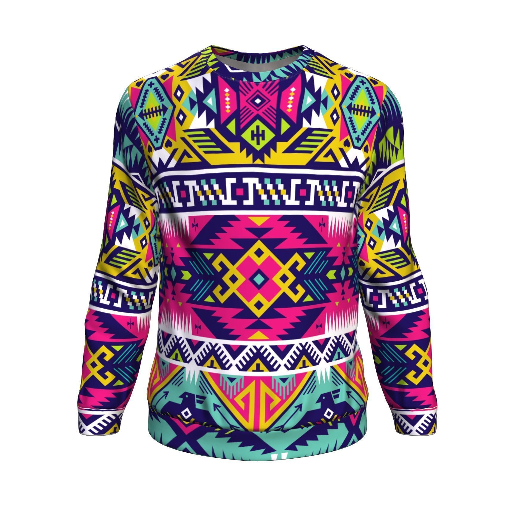 Native American Indians Aztec Tribal Navajo Print Men Crew Neck Sweatshirt-grizzshop