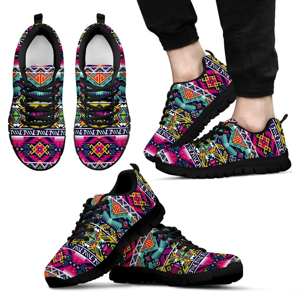 Native American Indians Aztec Tribal Navajo Print Men Shoes Sneakers-grizzshop
