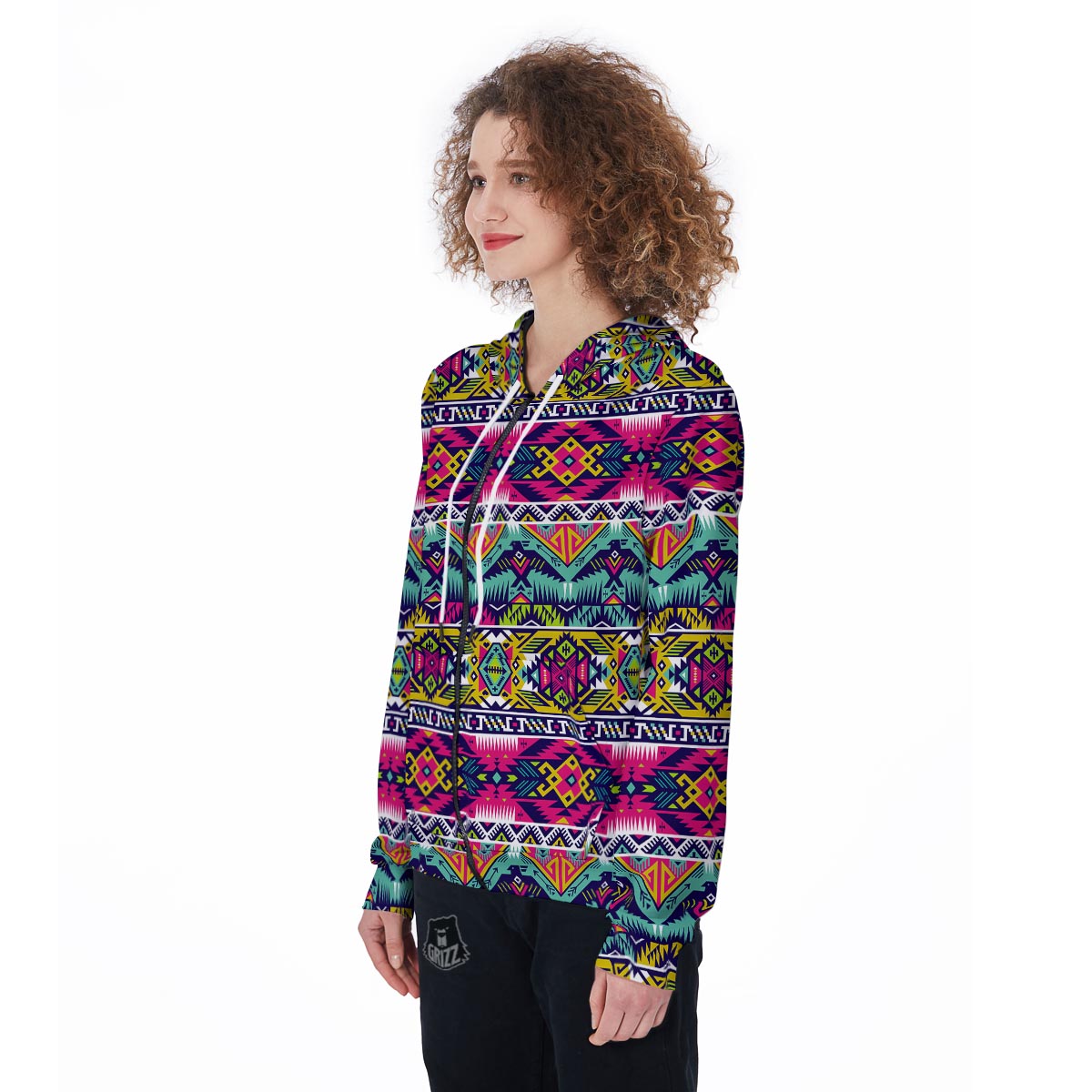 Native American Indians Aztec Tribal Navajo Print Women Zip Up Hoodies-grizzshop