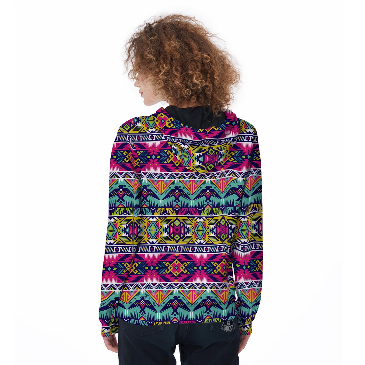 Native American Indians Aztec Tribal Navajo Print Women Zip Up Hoodies-grizzshop
