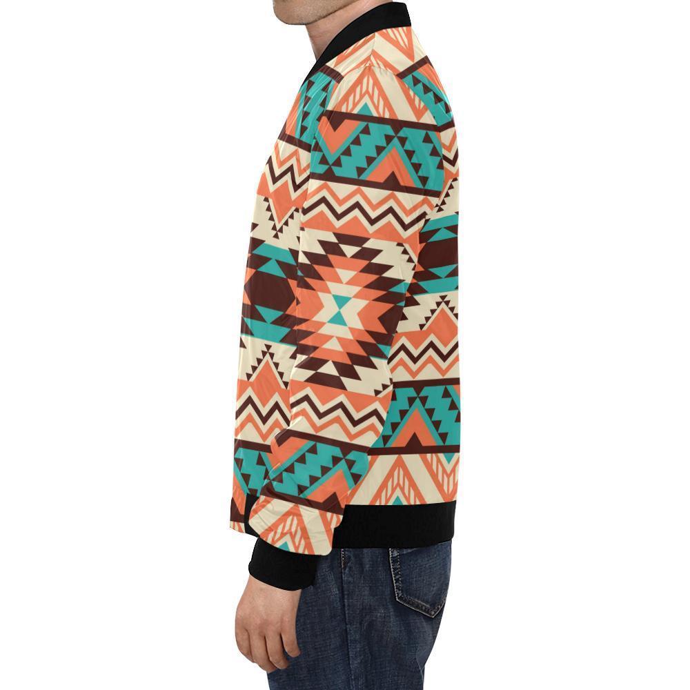 Native American Navajo Indians Aztec Tribal Print Men's Bomber Jacket-grizzshop