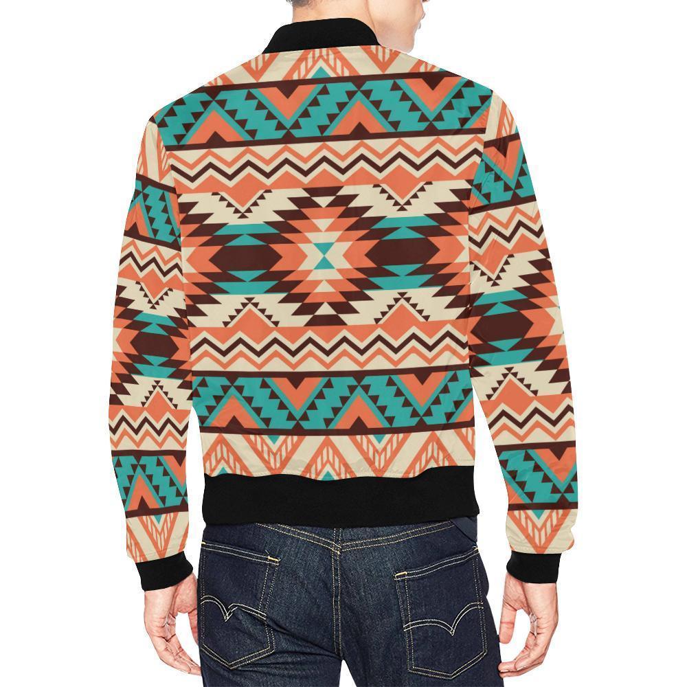 Native American Navajo Indians Aztec Tribal Print Men's Bomber Jacket-grizzshop