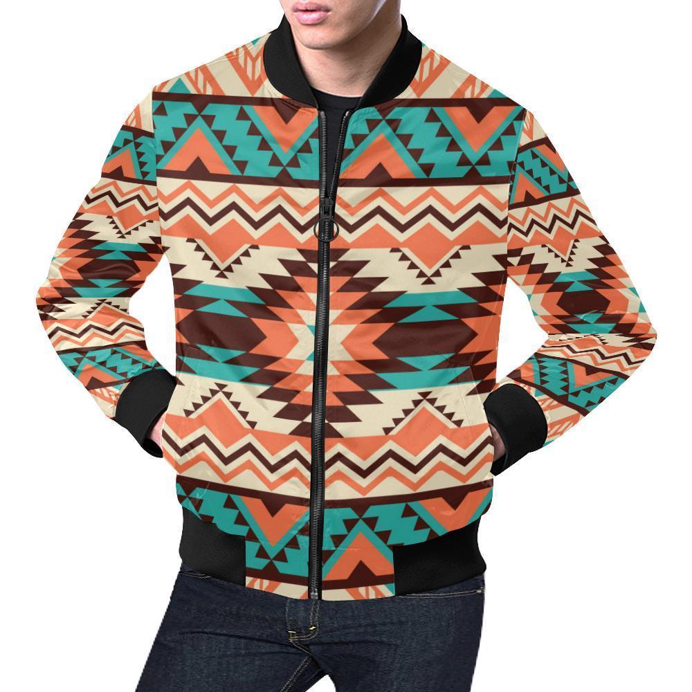 Native American Navajo Indians Aztec Tribal Print Men's Bomber Jacket-grizzshop