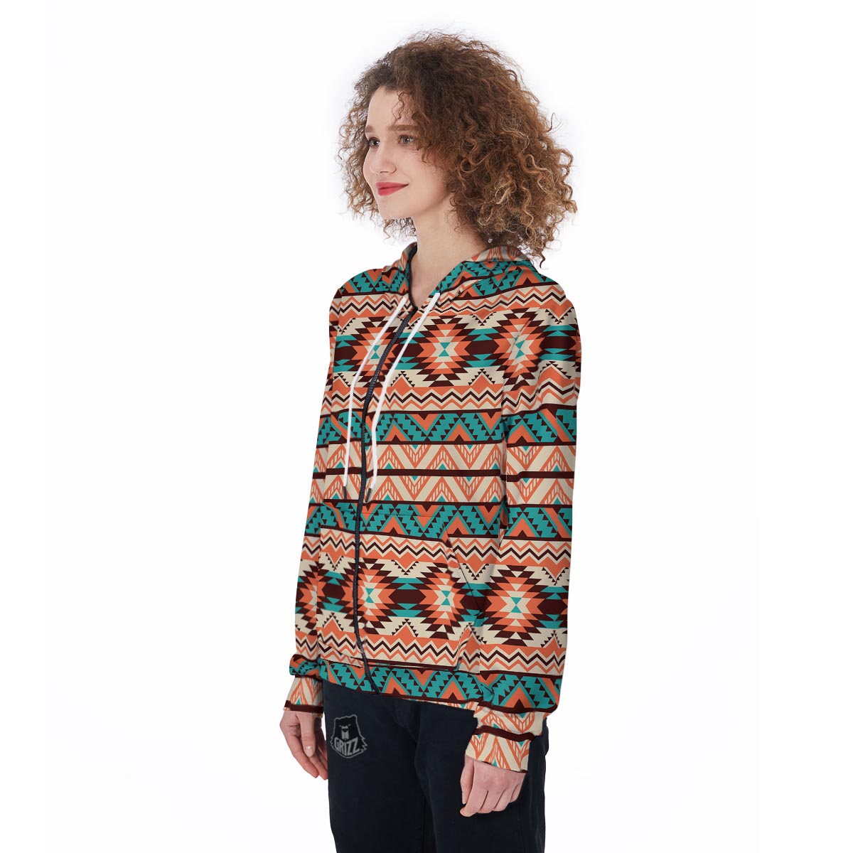 Native American Navajo Indians Aztec Tribal Print Women Zip Up Hoodies-grizzshop
