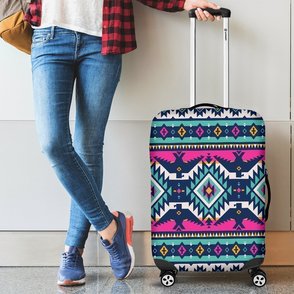 Native American Tribal Navajo Indians Aztec Print Elastic Luggage Cover-grizzshop