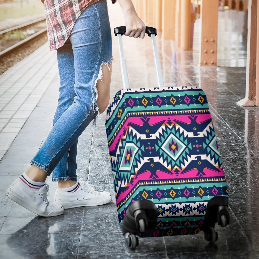 Native American Tribal Navajo Indians Aztec Print Elastic Luggage Cover-grizzshop