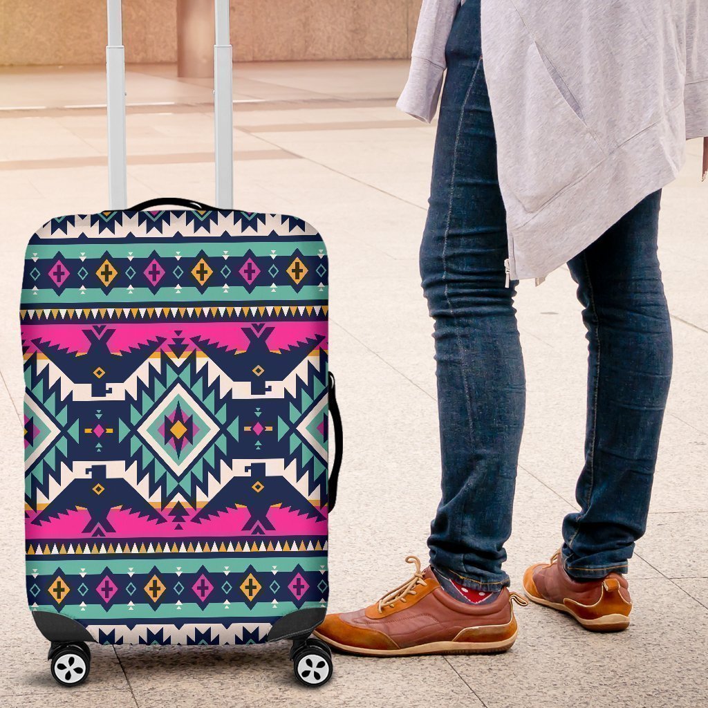 Native American Tribal Navajo Indians Aztec Print Elastic Luggage Cover-grizzshop