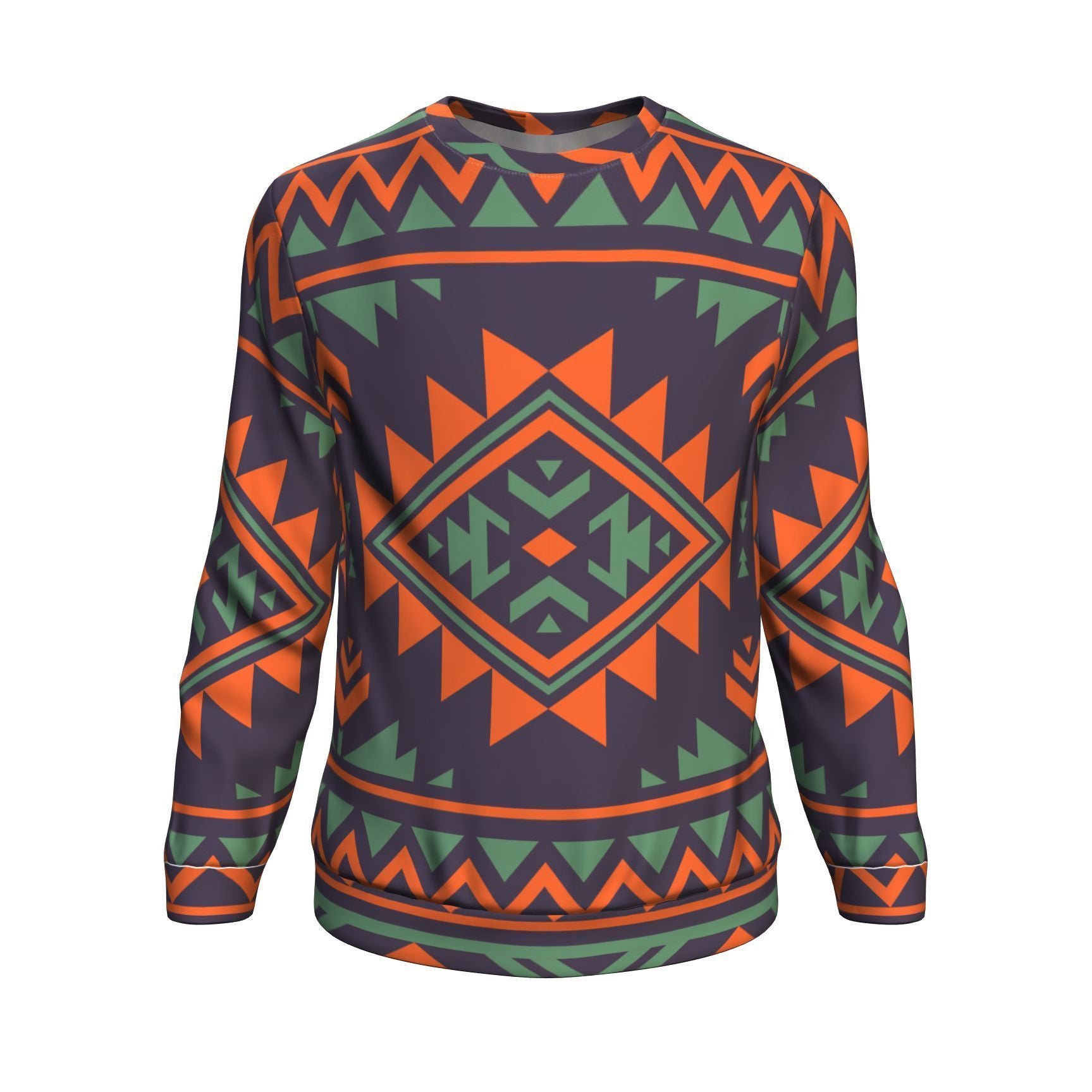 Native American Tribal Navajo Indians Aztec Print Men Crew Neck Sweatshirt-grizzshop