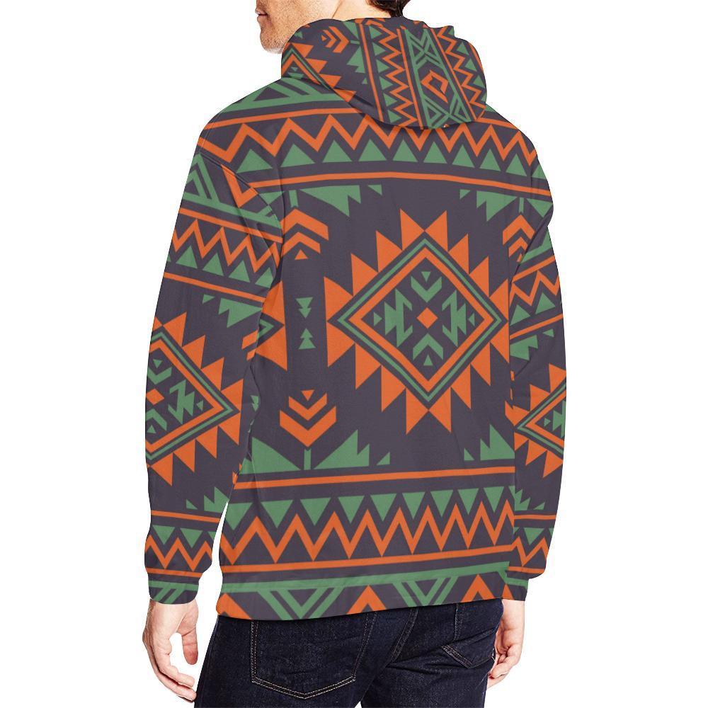 Native American Tribal Navajo Indians Aztec Print Men Pullover Hoodie-grizzshop