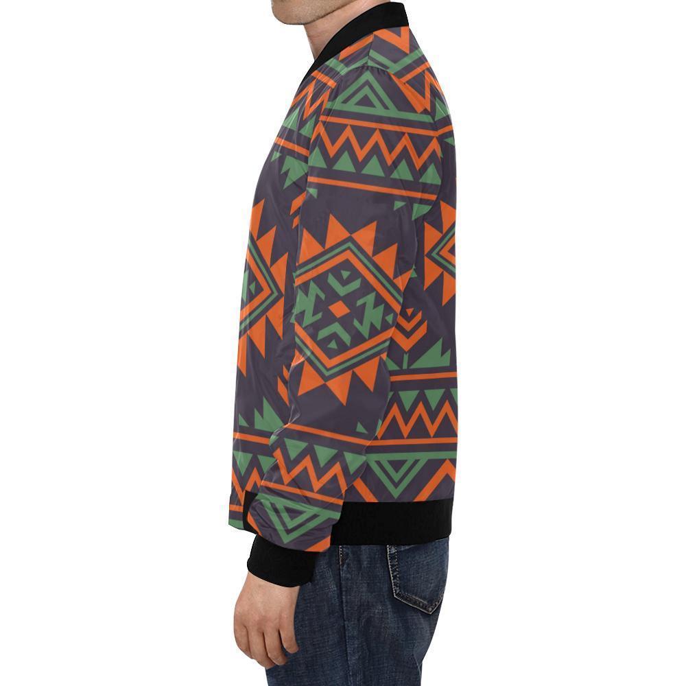 Native American Tribal Navajo Indians Aztec Print Men's Bomber Jacket-grizzshop