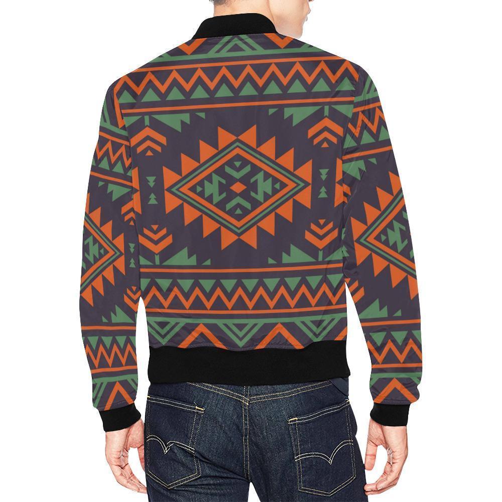 Native American Tribal Navajo Indians Aztec Print Men's Bomber Jacket-grizzshop