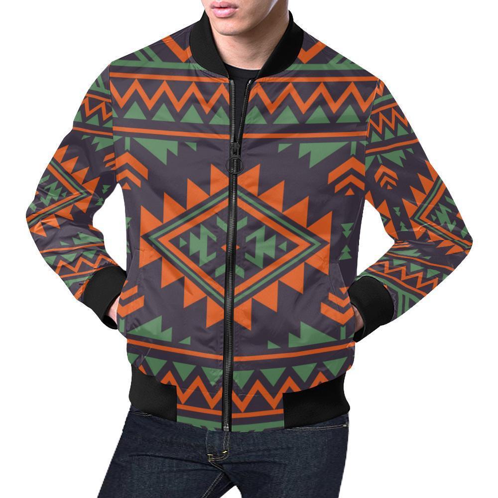 Native American Tribal Navajo Indians Aztec Print Men's Bomber Jacket-grizzshop