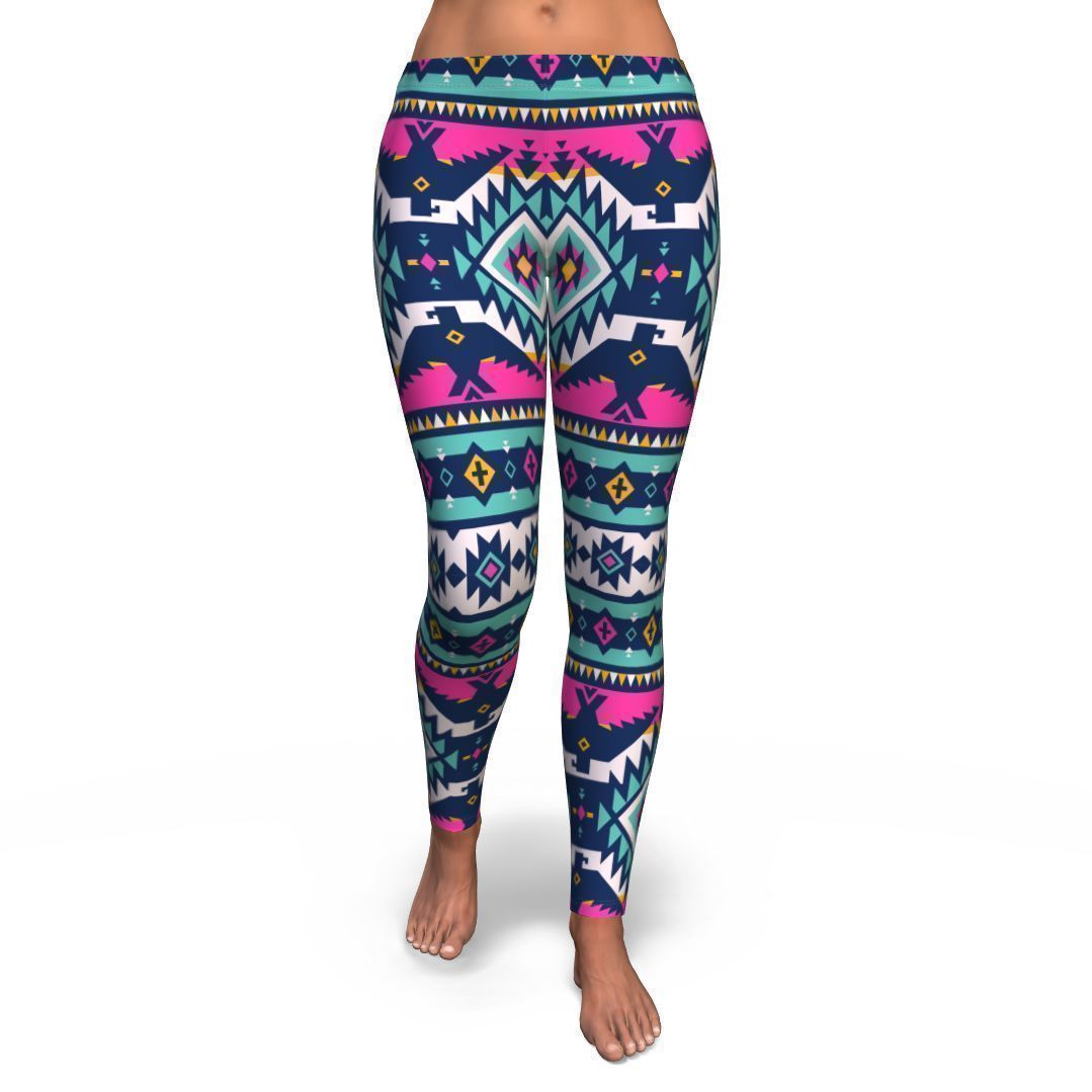 Native American Tribal Navajo Indians Aztec Print Pattern Women Leggings-grizzshop