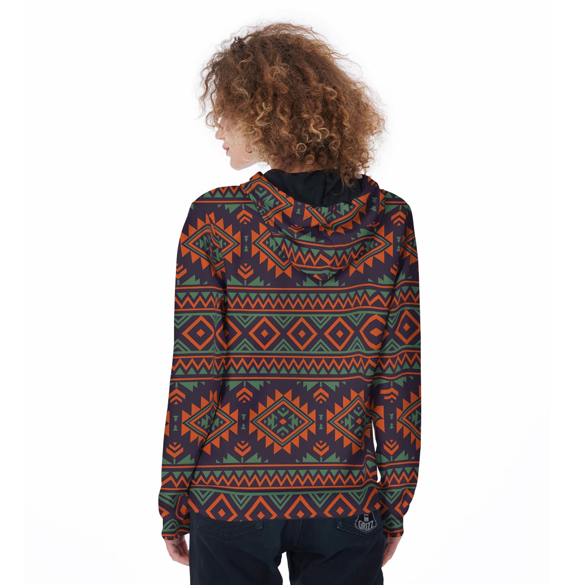 Native American Tribal Navajo Indians Aztec Print Women Zip Up Hoodies-grizzshop