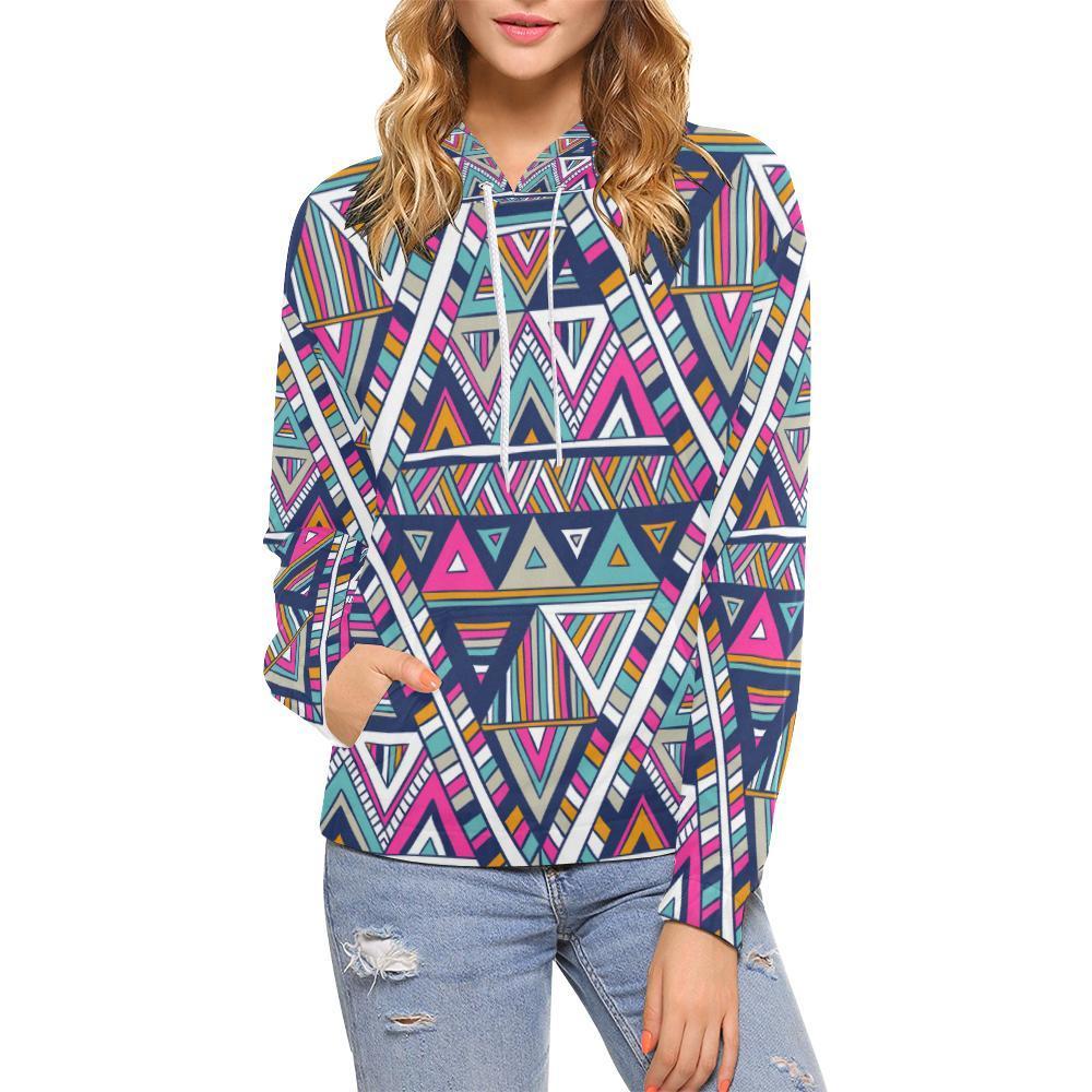 Native Navajo American Indians Aztec Tribal Print Women Pullover Hoodies -grizzshop