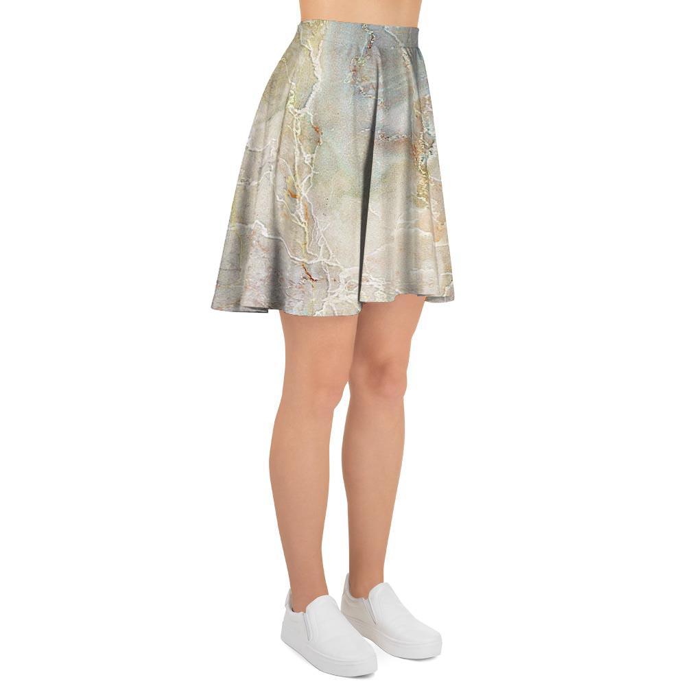 Natural Brown Marble Women's Skirt-grizzshop
