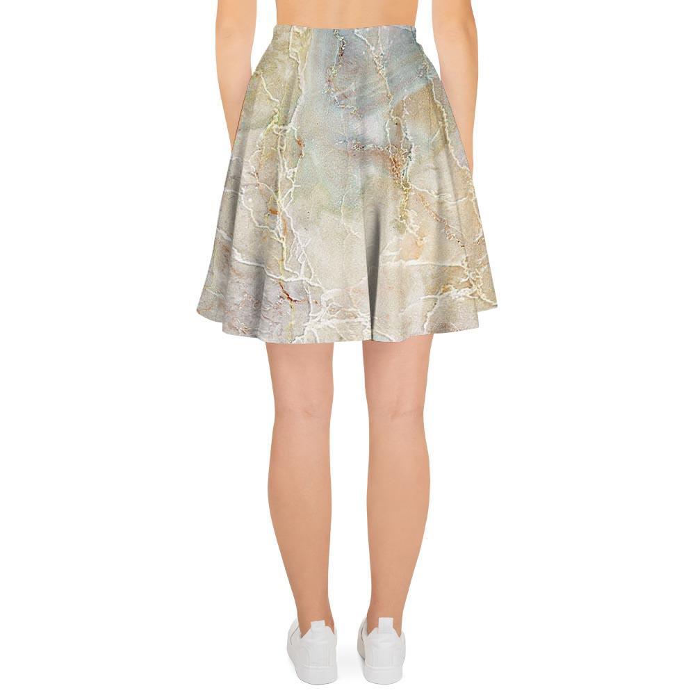 Natural Brown Marble Women's Skirt-grizzshop