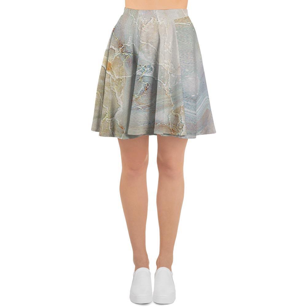 Natural Brown Marble Women's Skirt-grizzshop