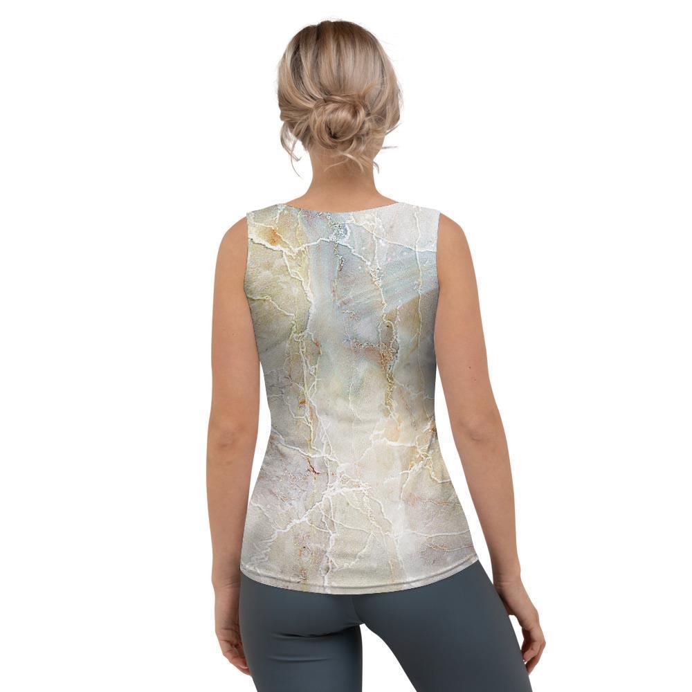 Natural Brown Marble Women's Tank Top-grizzshop