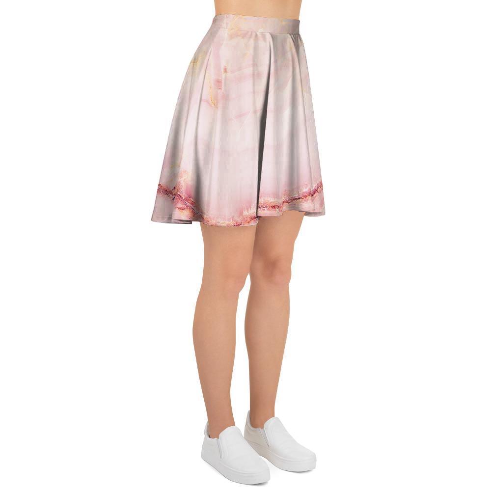 Natural Pink Marble Women's Skirt-grizzshop
