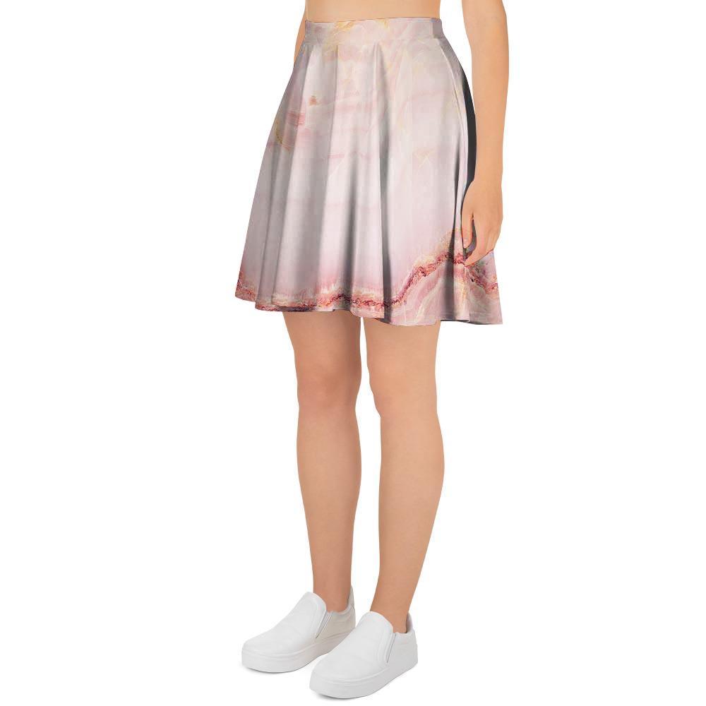 Natural Pink Marble Women's Skirt-grizzshop
