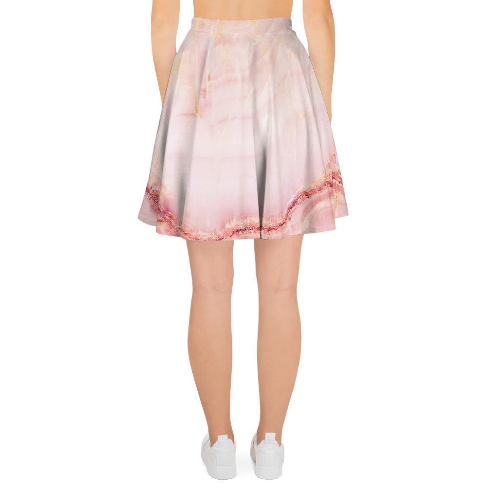 Natural Pink Marble Women's Skirt-grizzshop