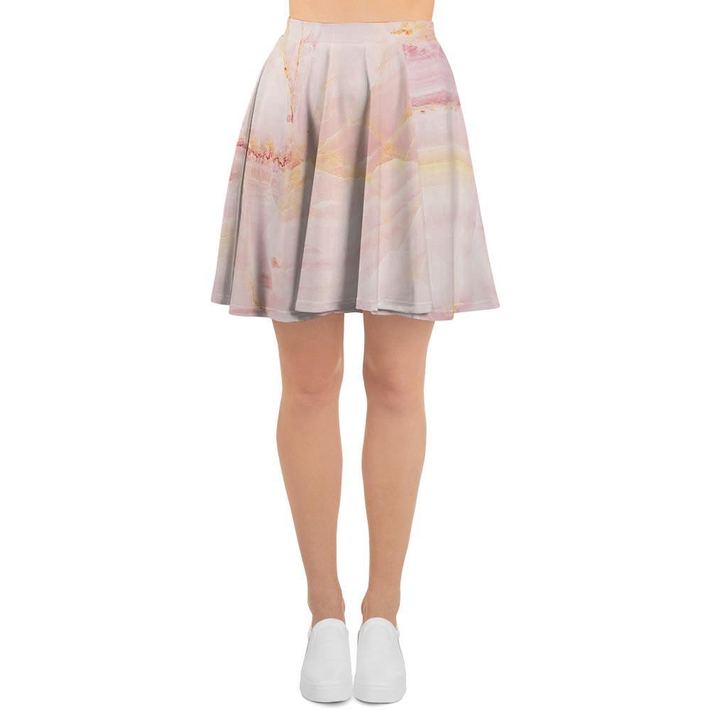 Natural Pink Marble Women's Skirt-grizzshop
