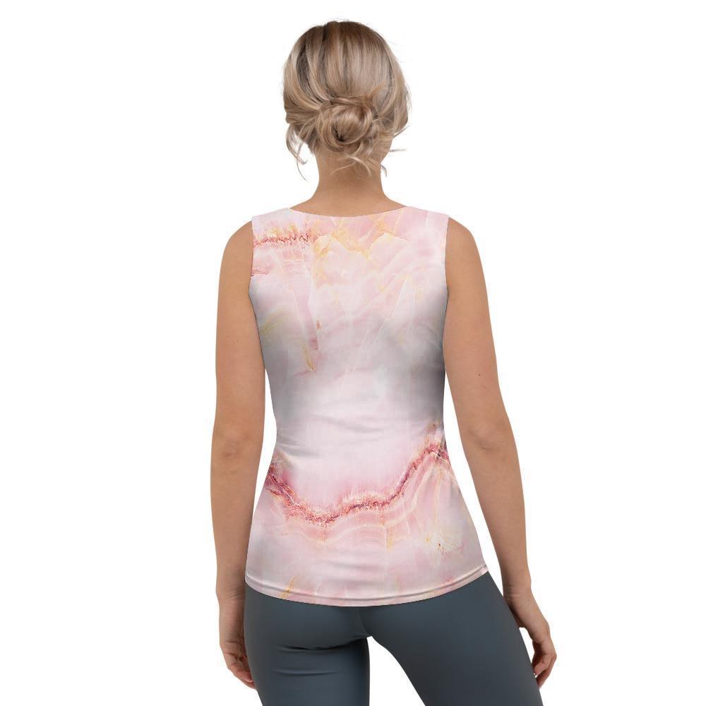 Natural Pink Marble Women's Tank Top-grizzshop
