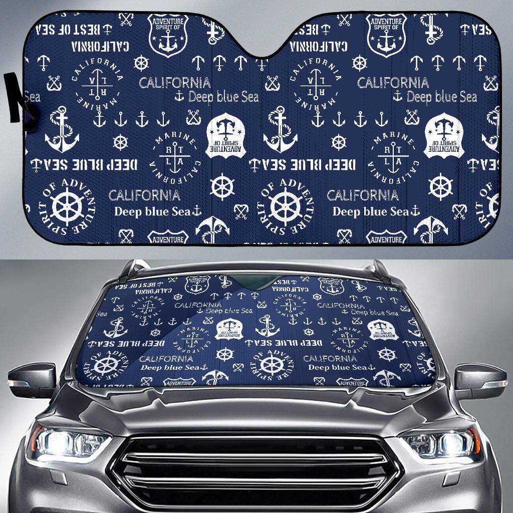 Nautical Anchor Print Pattern Car Sun Shade-grizzshop