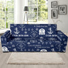Nautical Anchor Print Pattern Sofa Covers-grizzshop