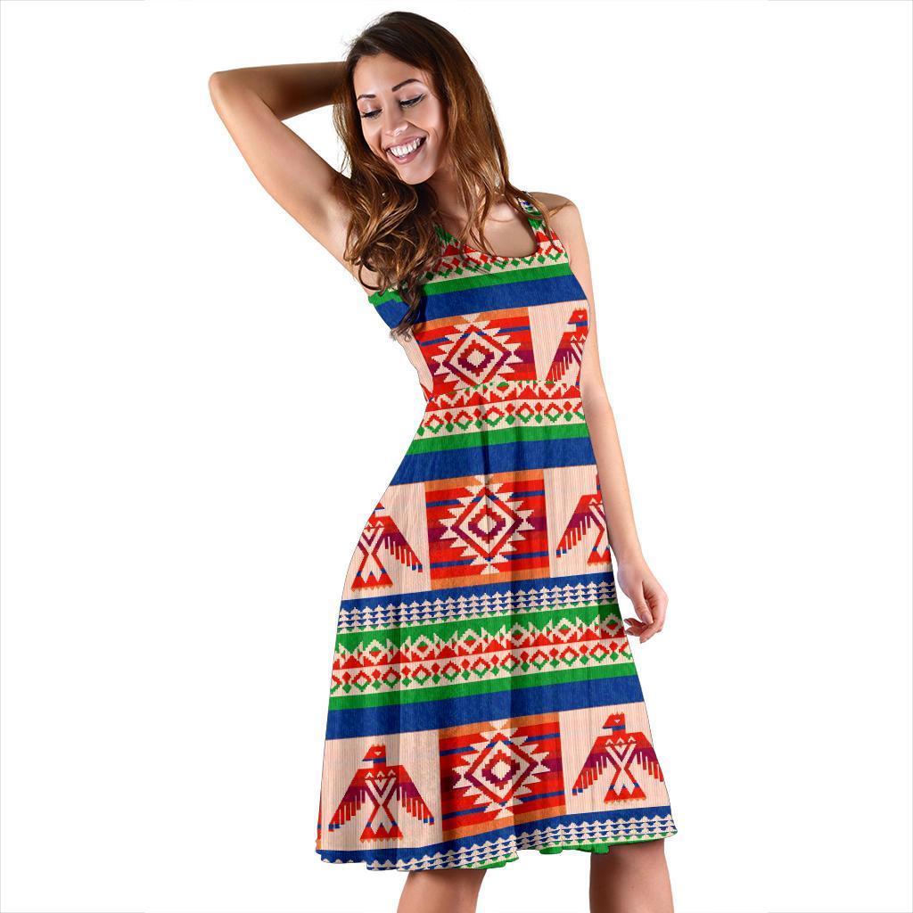 Navajo Aztec Tribal Native Indians American Print Dress-grizzshop