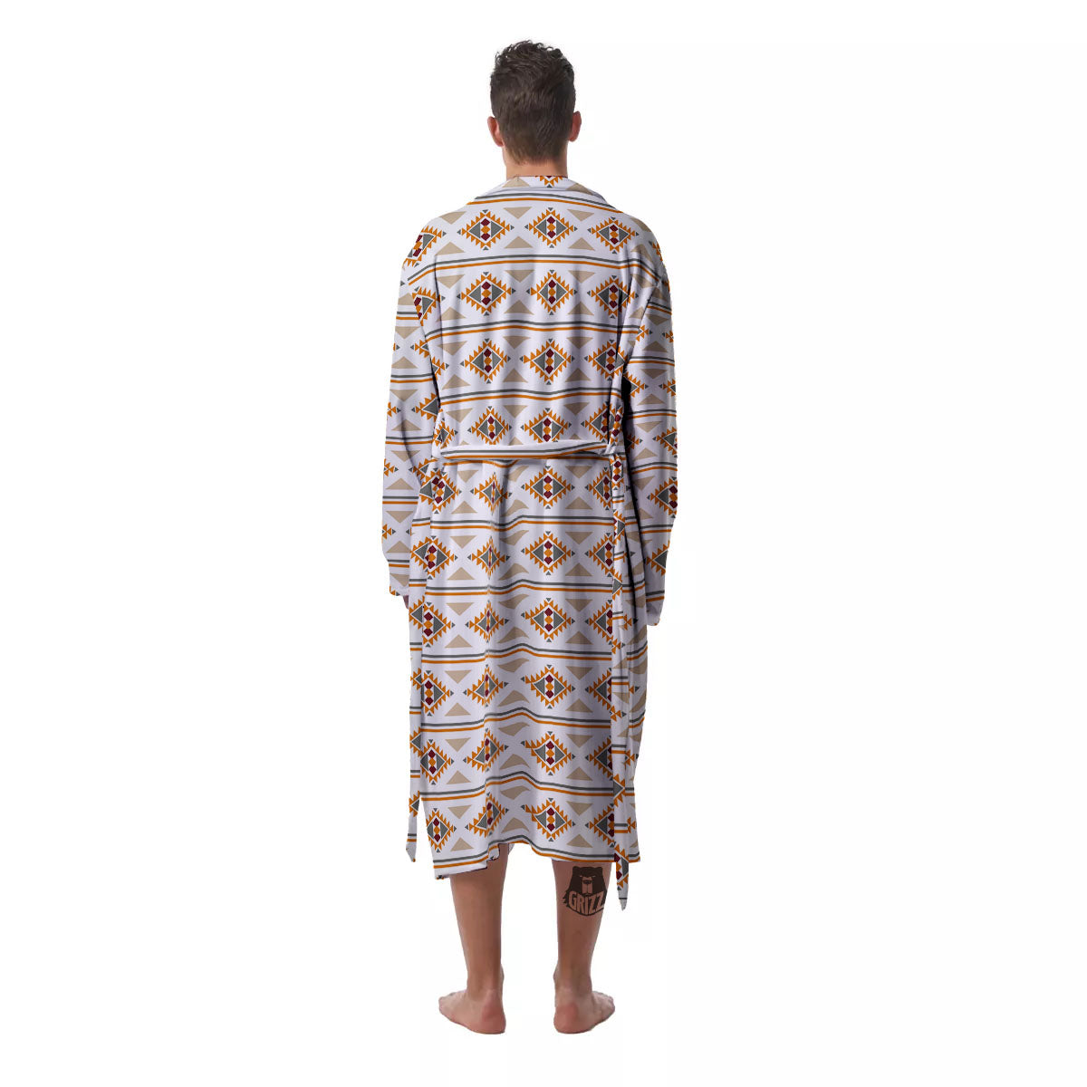 Navajo Ethnic Southwestern Print Pattern Men's Robe-grizzshop