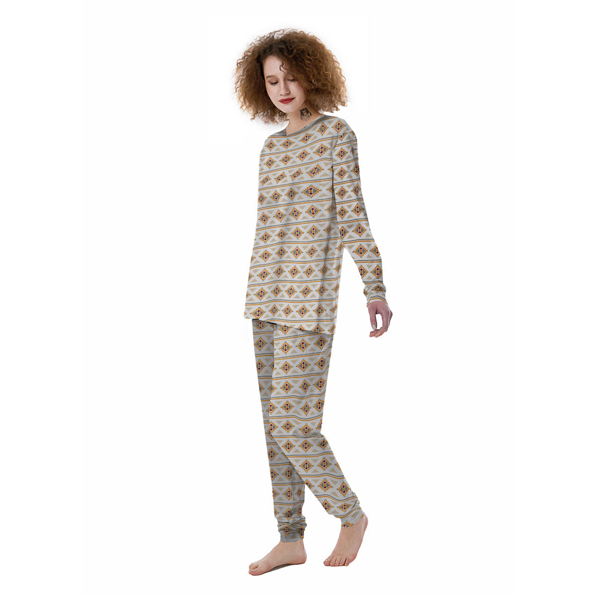 Navajo Ethnic Southwestern Print Pattern Women's Pajamas-grizzshop