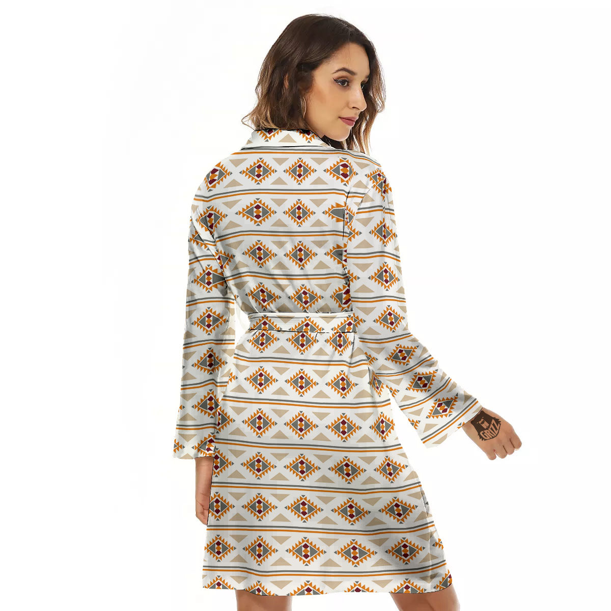 Navajo Ethnic Southwestern Print Pattern Women's Robe-grizzshop