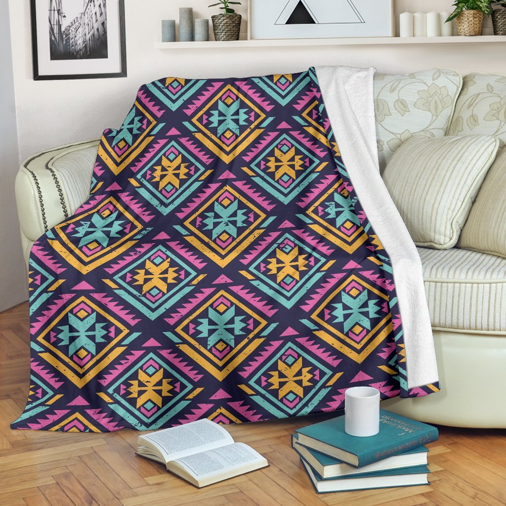Navajo Indians Aztec Tribal Native American Print Blanket-grizzshop