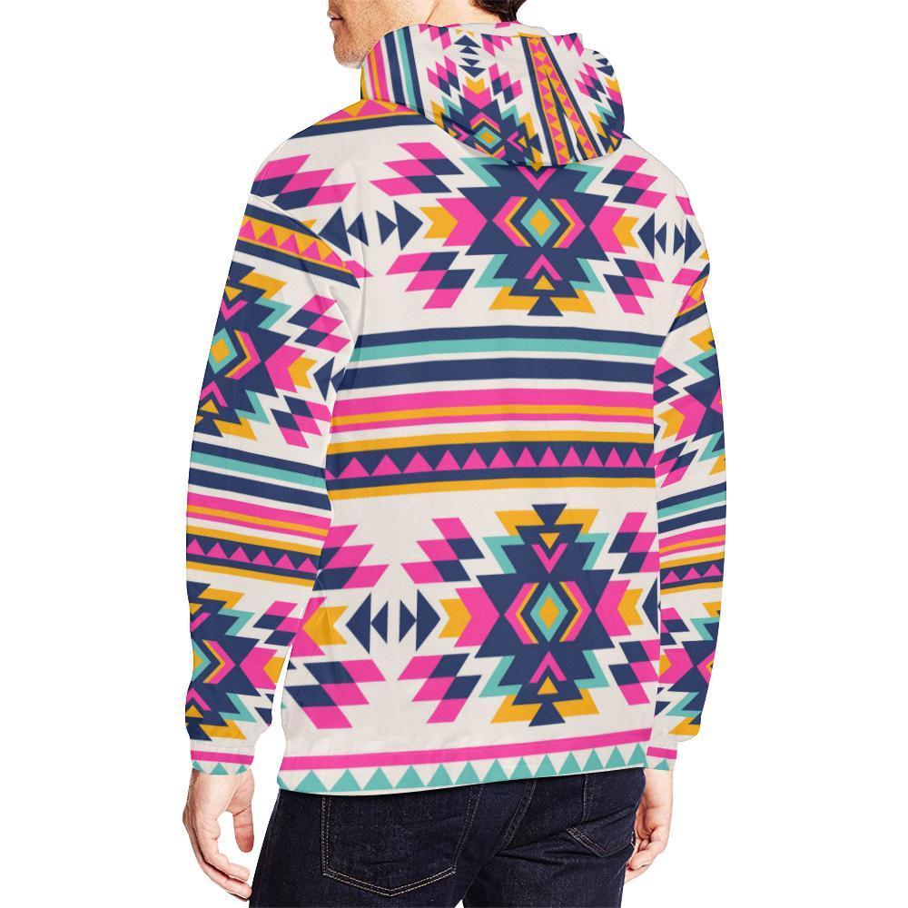 Navajo Native American Indians Aztec Tribal Print Men Pullover Hoodie-grizzshop