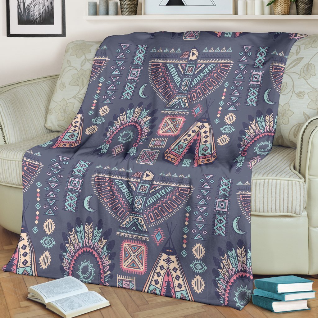 Navajo Native Aztec Indians American Tribal Print Blanket-grizzshop