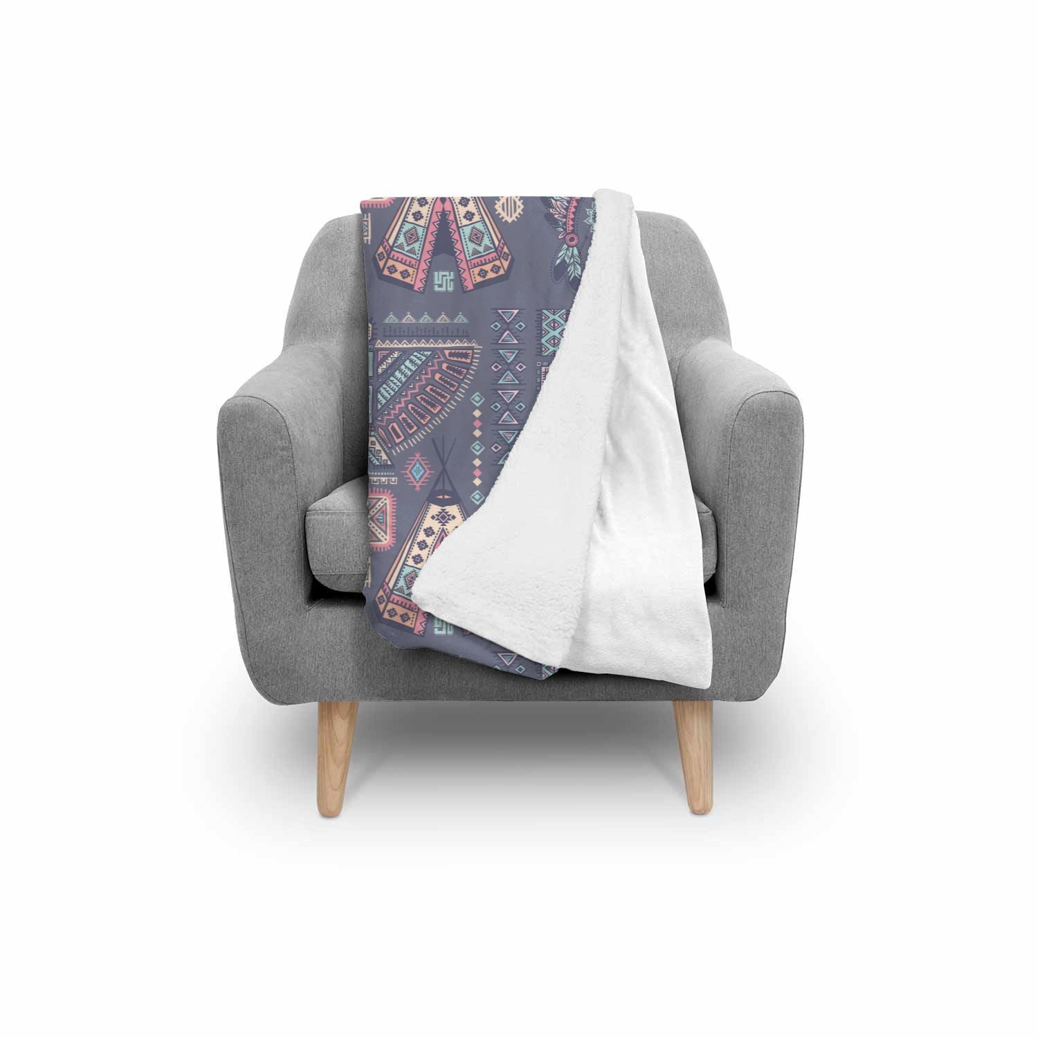 Navajo Native Aztec Indians American Tribal Print Throw Blanket-grizzshop