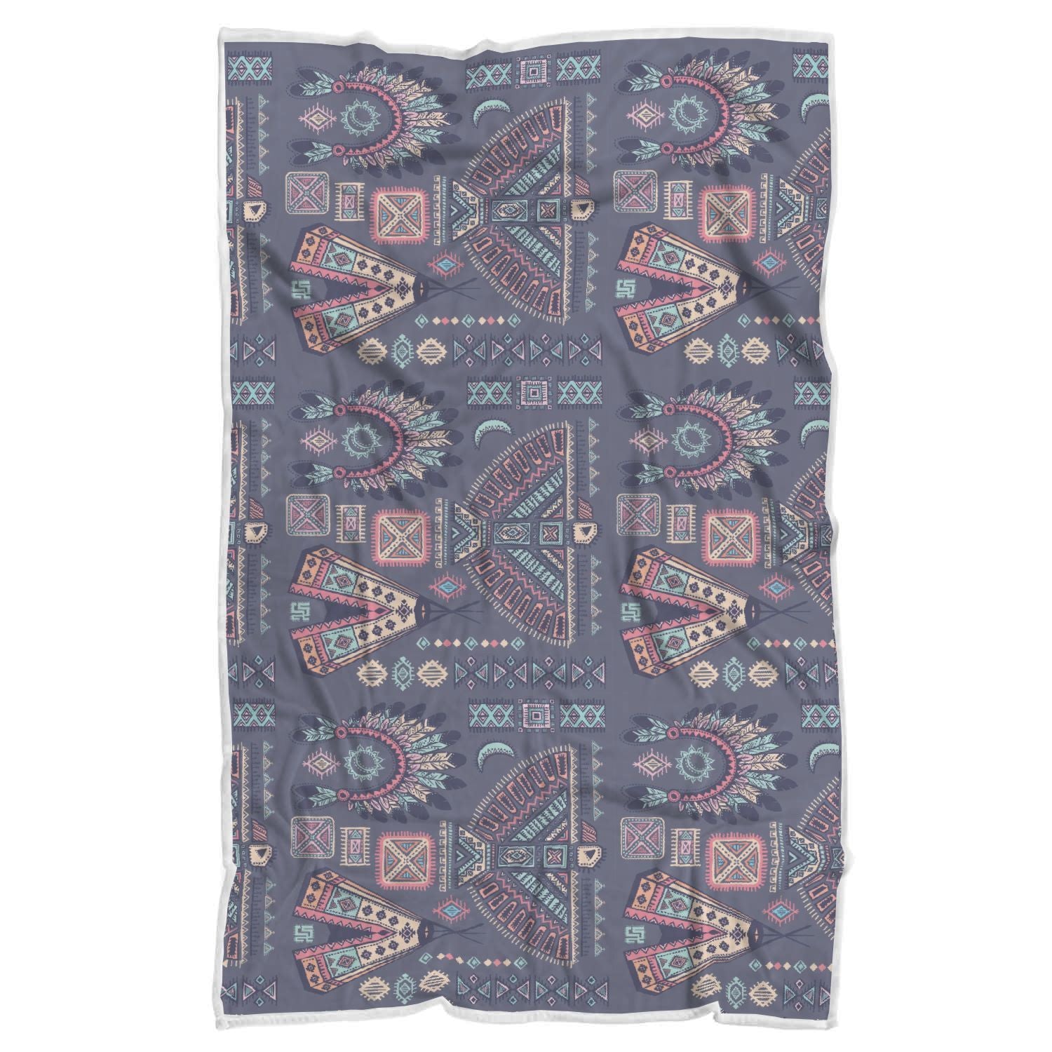 Navajo Native Aztec Indians American Tribal Print Throw Blanket-grizzshop