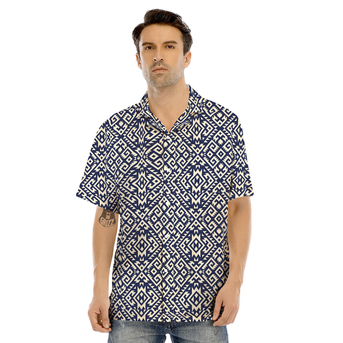 Navajo Native Indian Print Pattern Men's Hawaiian Shirt-grizzshop
