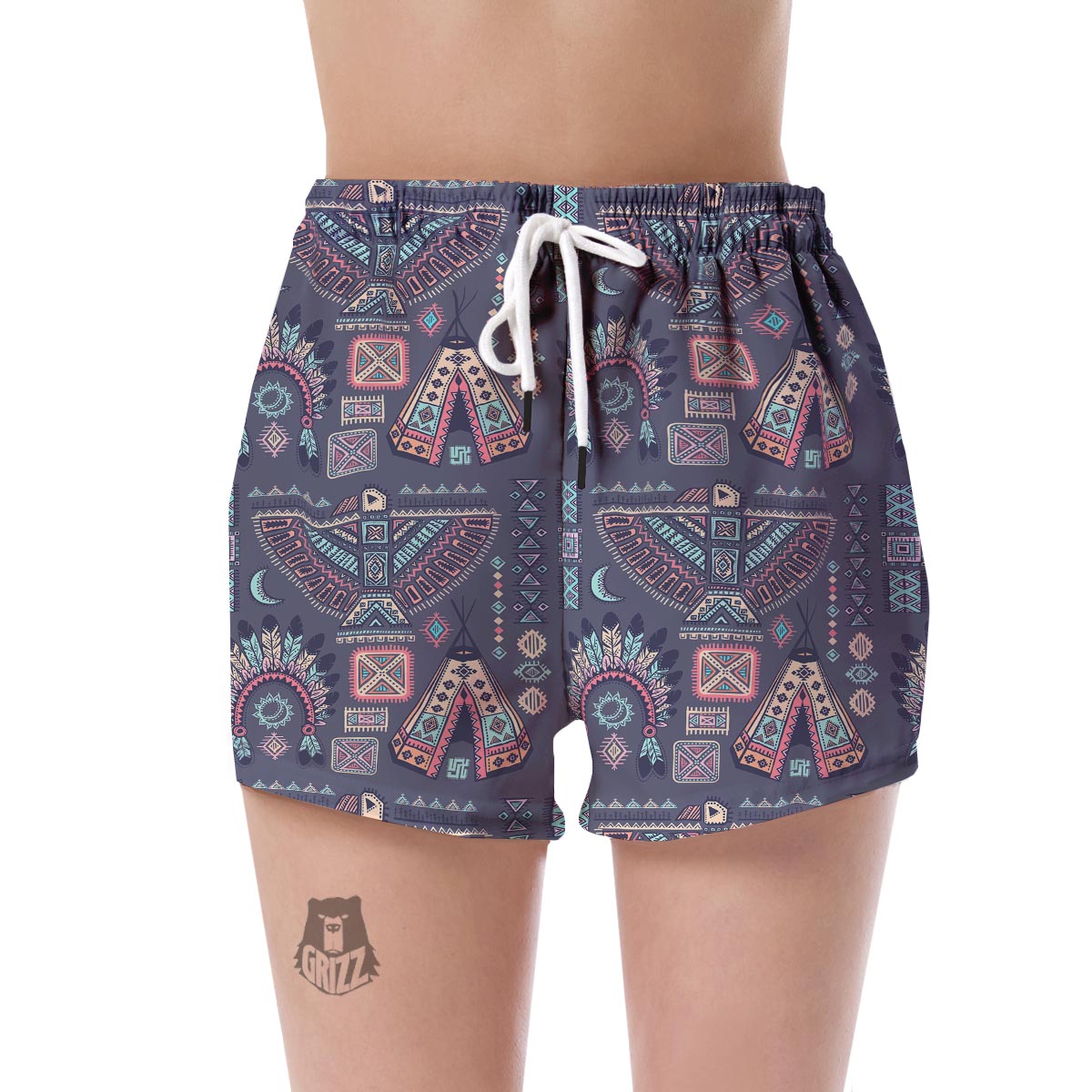 Navajo Pendleton Native Aztec Indians American Tribal Print Women's Shorts-grizzshop