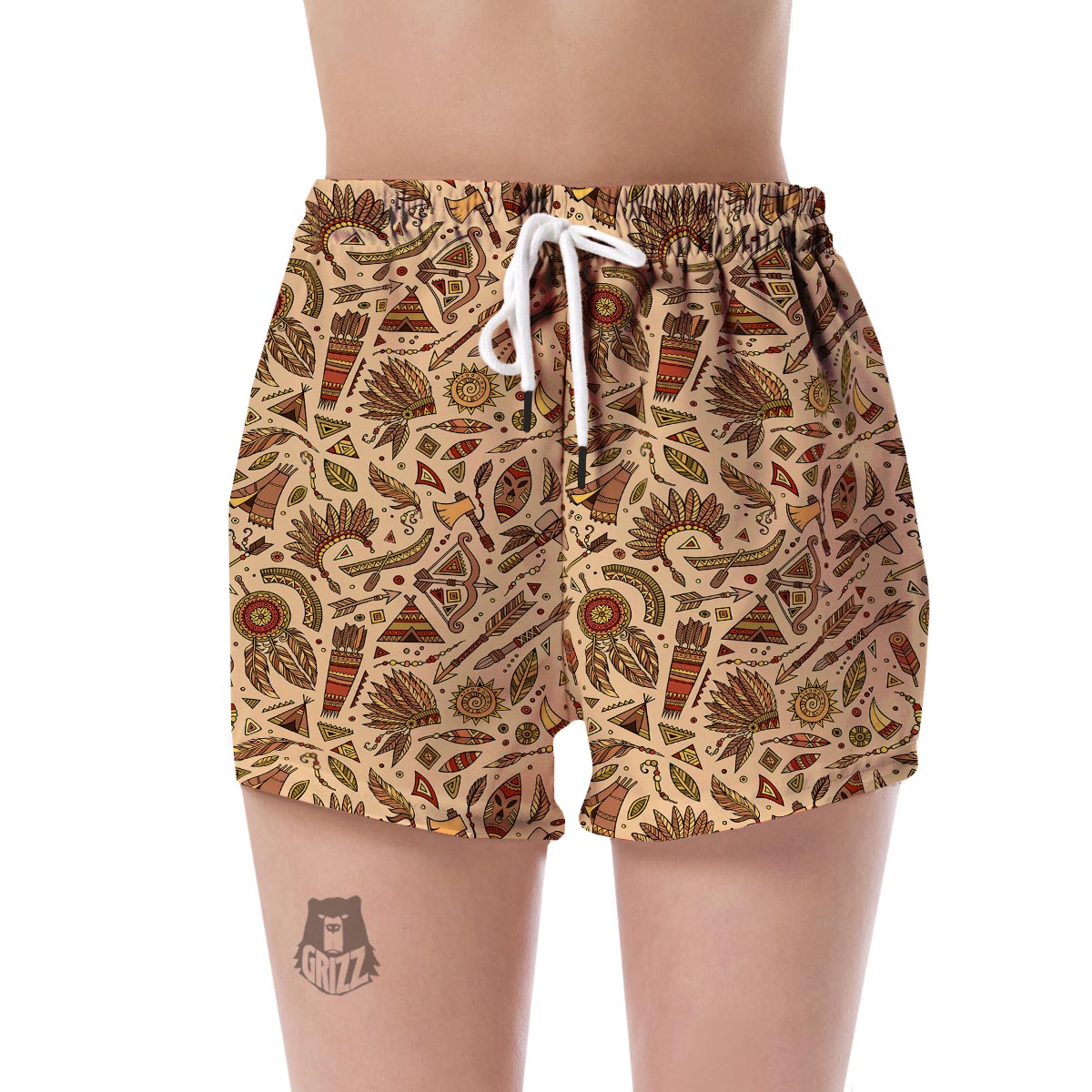 Navajo Tribal Aztec Native Indians American Pendleton Print Women's Shorts-grizzshop