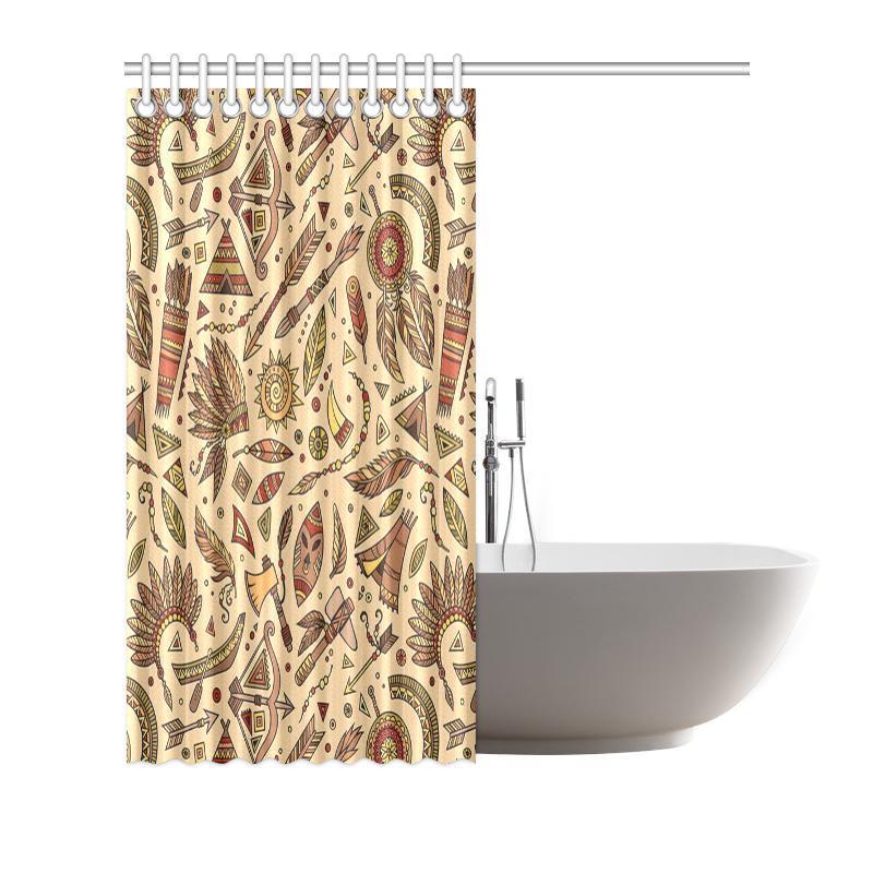 Navajo Tribal Aztec Native Indians American Print Bathroom Shower Curtain-grizzshop