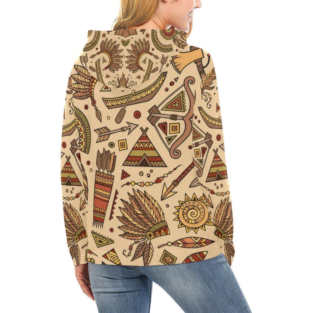 Navajo Tribal Aztec Native Indians American Print Women Pullover Hoodies -grizzshop